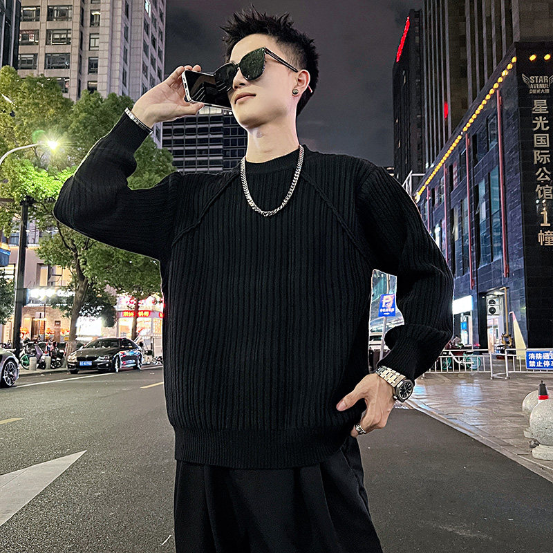 MC178/P68控98高级感毛衣纯色加厚保暖打底上衣个性外套男咖1,男装T恤,电商A256