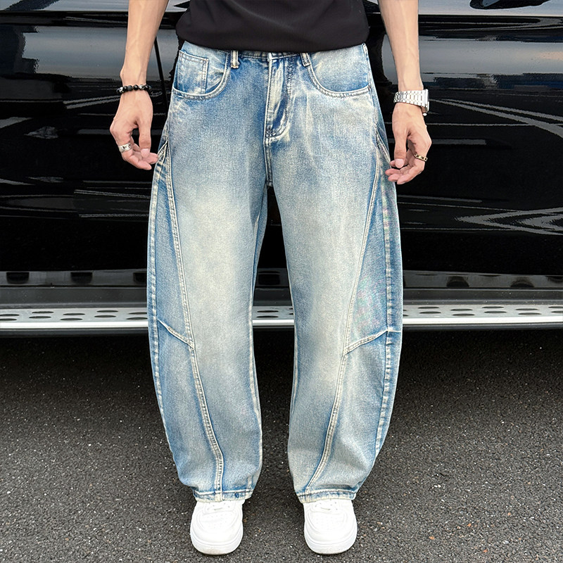 K36/P78控108休闲个性结构炒盐洗水款侧压线大弯刀牛仔长裤男3,男装休闲裤,电商A256