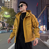 J192/P108控155连帽压条反光条字母户外外套夹克男2，男装夹克，电商A256