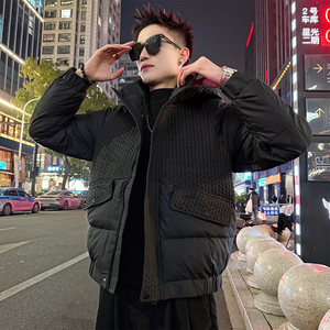 A215/P138控178 连帽麦穗纹皮棉衣上衣外套男2图片