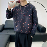 B131/特P68控98帅气小伙复古水洗破洞卫衣春夏套头长袖男黑无头，男装卫衣，电商A256