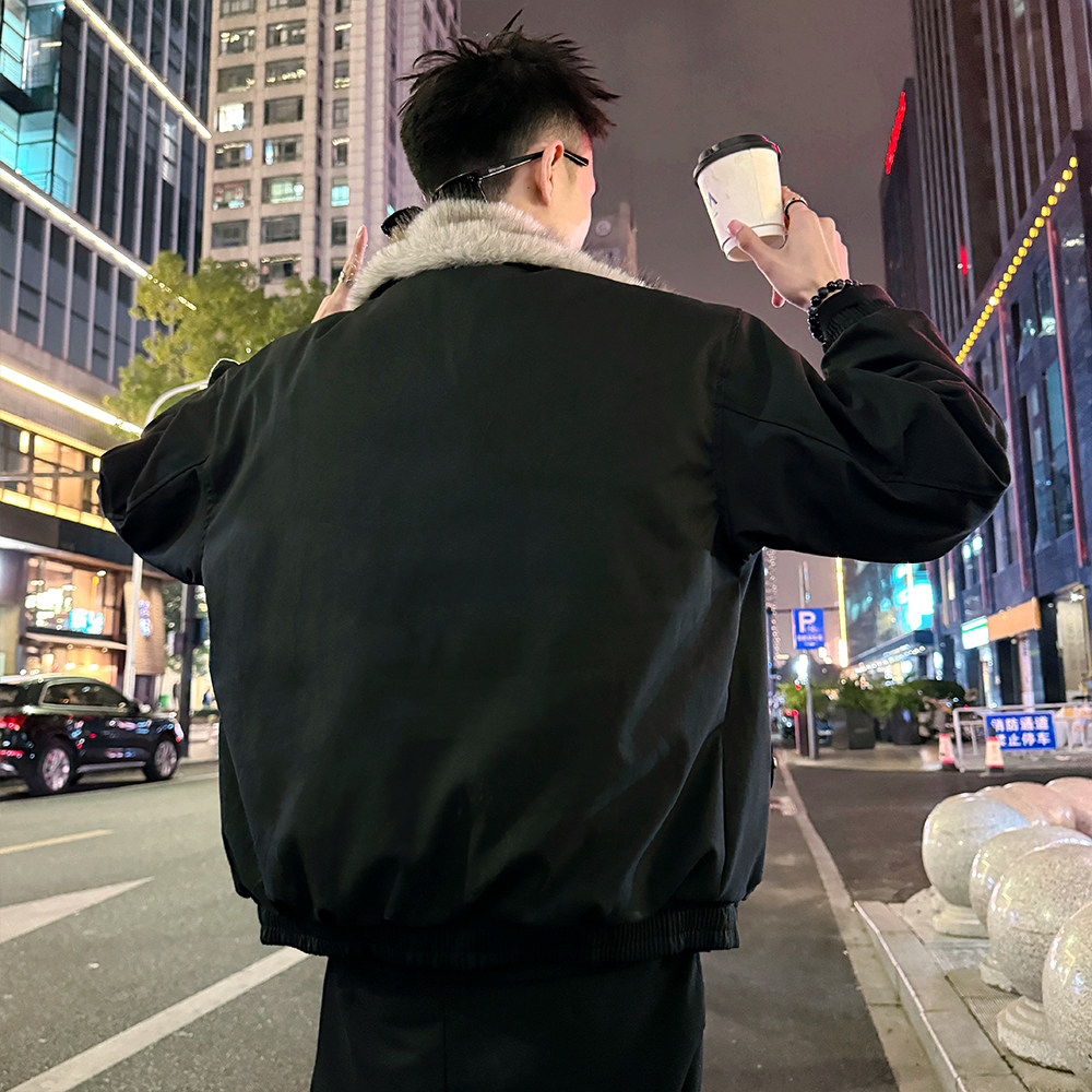 A212/P158控208两面穿座山雕毛领棉衣上衣翻领外套男4,男装棉衣,电商A256