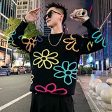 MC202/P98控138提花毛衣帅气个性撞色针织打底衫男2，男装T恤，电商A256