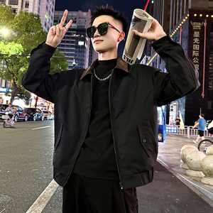 J173/P98控138 简约撞色灯芯绒领夹克痞帅小伙帅气外套男4图片