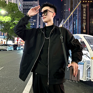 J177/P98控138简约光板立领手臂口袋结构夹克痞帅小伙外套男2