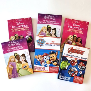 出口外贸外单布鲁狗宝宝儿童情人节小礼物贴纸填色徽章奖励套装