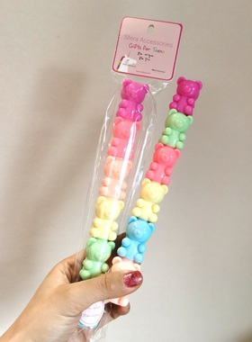 出口西班牙Sfera超大只可分离 立体小熊造型糖果配色荧光笔5色装