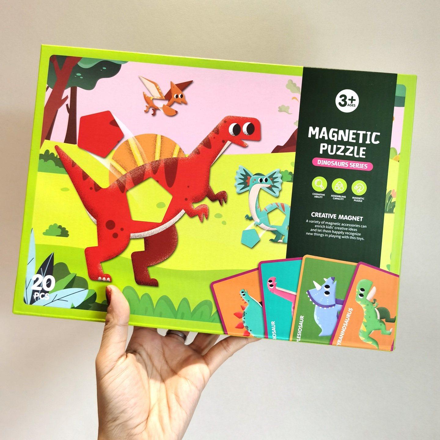 外贸恐龙儿童早教磁力贴纸拼图冰箱贴拼板情景互动玩具益智游戏,玩具/童车/益智/积木/模型,贴纸,淘宝优惠券,粉丝福利购,淘宝优惠卷