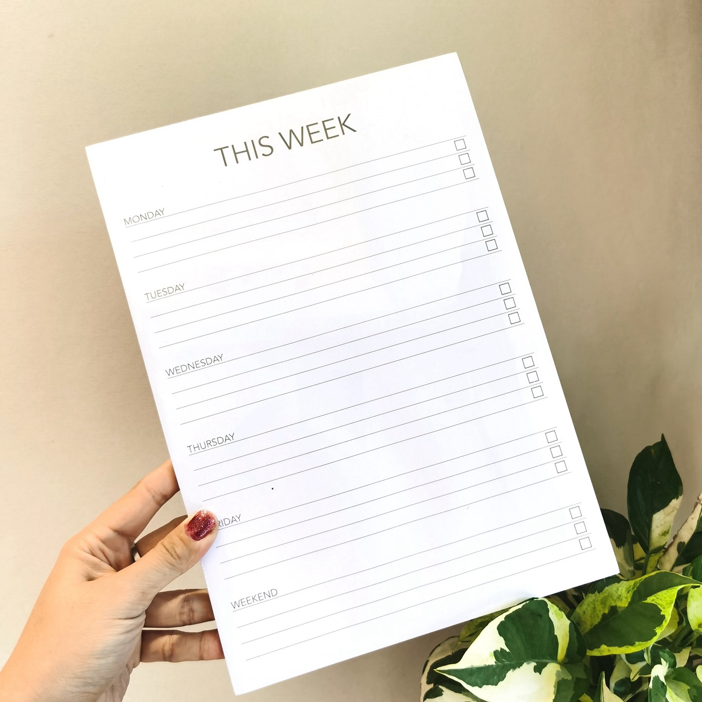 可磁吸冰箱周计划可撕便条本