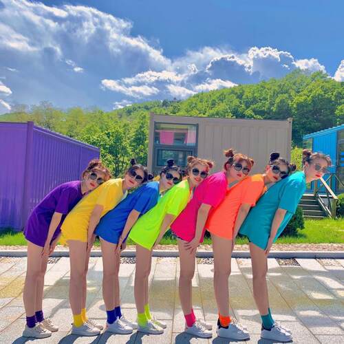 闺蜜装糖果色五分潮流姐妹聚会
