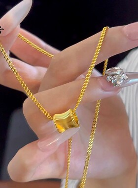 金店同款沙金CNC切割极光猫眼小蛮腰项链时尚高级感轻奢饰品批发