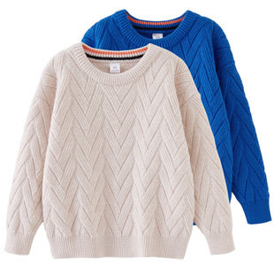 2023秋冬加厚男女童毛衣套头毛线上衣中小儿童打底针织衫 一件代发