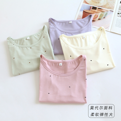 莫代尔长袖上衣柔软舒适弹性大