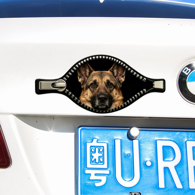 拉链狗狗比熊柴犬金毛车贴
