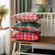 棉麻复古圣诞格子印花抱枕套北欧现代时尚 沙发靠垫酒店床头靠枕套
