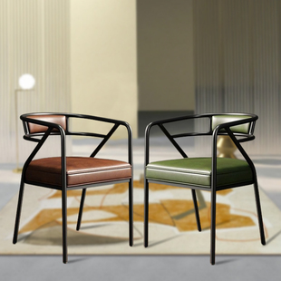 北欧现代简约椅子靠背铁艺轻奢餐厅餐桌椅咖啡椅酒店凳子餐椅家用
