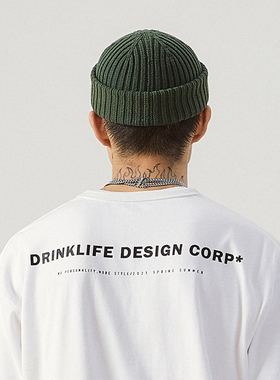 DRINK LIFE 原创设计重磅纯棉t恤短袖宽松简约印花男潮牌上衣夏季