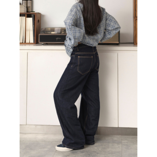 女高级感直筒松弛感宽松裤 DRINK 复古阔腿牛仔裤 美式 子潮 LIFE