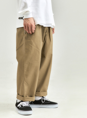 DRINK LIFE日系男裤子潮流工装裤春季薄款阔腿裤宽松潮牌休闲长裤