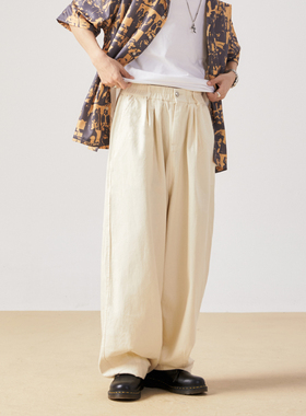 DRINK LIFE牛仔裤男美式复古裤子休闲直筒宽松oversize夏季重磅春