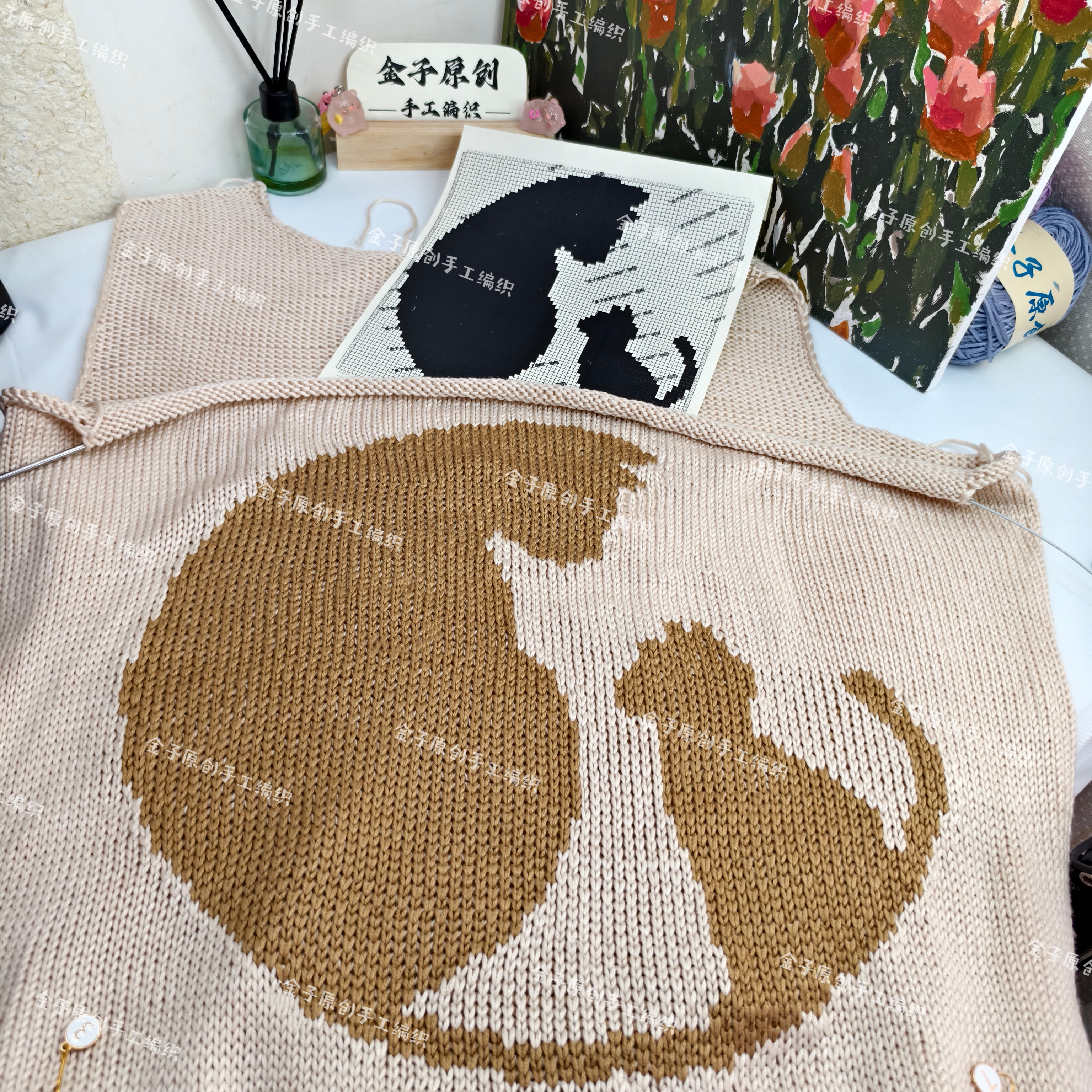 猫儿提花毛衣材料包亲肤毛线手工编织毛衣外套材料包织毛衣自己织