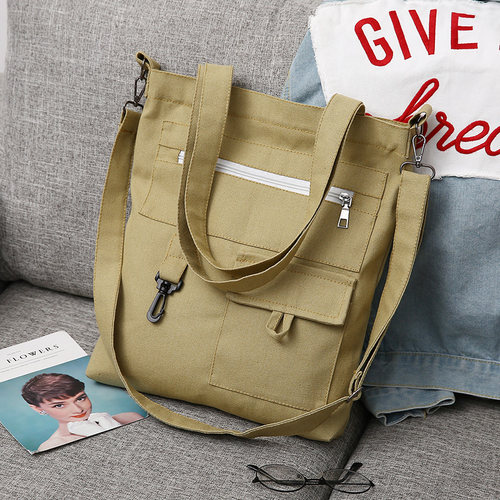 挂钩款三根单肩斜跨补习布袋包