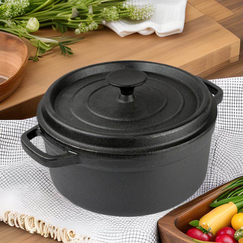 铸铁炖锅汤锅双人老式铁锅传统手工加厚炖肉煲汤锅生铁炸锅