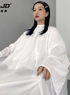 剪发围布带袖子定制logo美发店发型师剪头发理发围裙高档网红潮