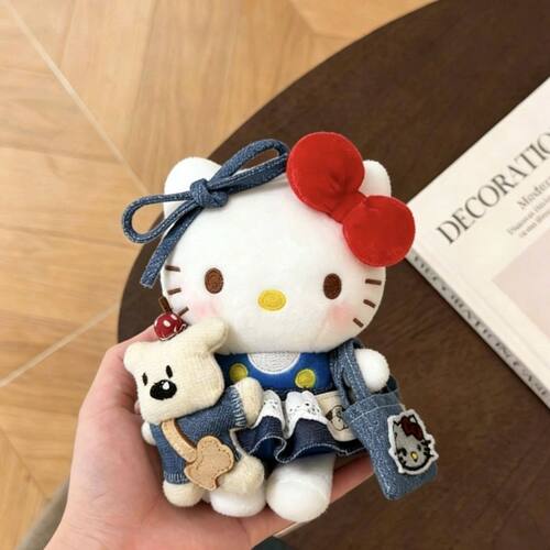 kitty包挂件牛仔西高地kt猫玩偶挂饰卡通公仔钥匙扣送礼物女公仔