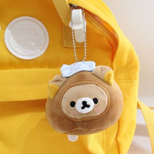 日系轻松熊烤馒头公仔挂件可爱高颜值熊头包包钥匙扣小熊玩偶挂件