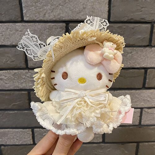 包挂件HelloKitty纯白珍珠花嫁凯蒂猫玩偶挂饰可爱毛绒公仔钥匙扣