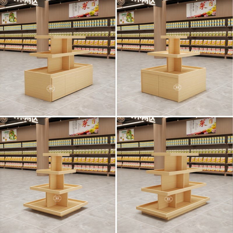 中岛柜中岛展示柜超市货架展示架流水台堆头展示架鞋店铺文具货架