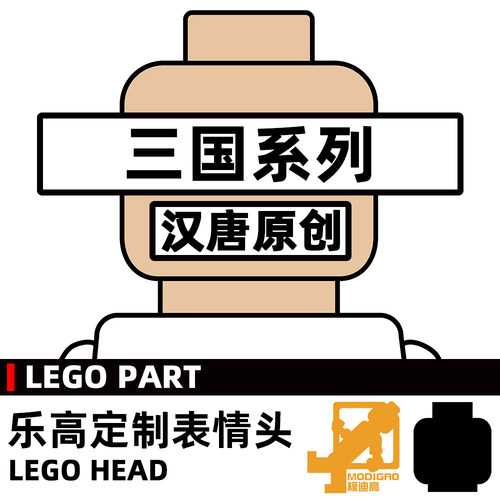 模迪高 乐高积木第三方人仔配件 小人表情头 三国无双起源