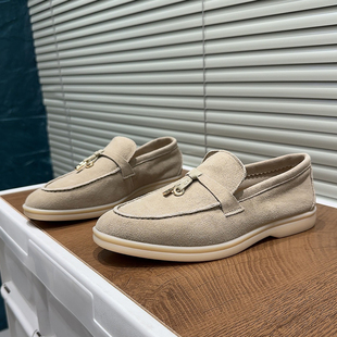 休闲百搭单鞋 英伦风真皮乐福鞋 一脚蹬懒人豆豆鞋 新款 潮 女2026春季