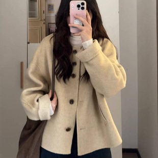 深冬独特超好看呢子大衣女入冬季2025新款毛呢外套小个子加厚短款