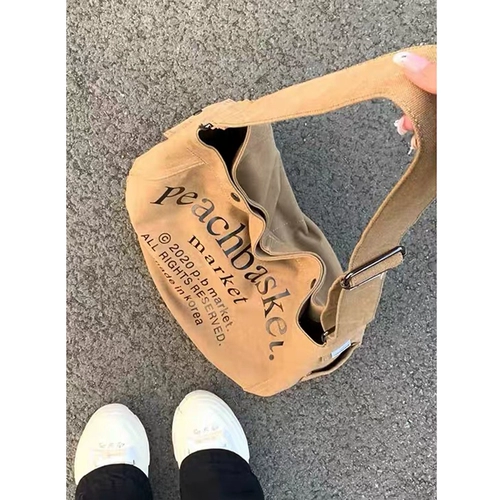 Сумка через плечо, шоппер, ретро вместительная и большая сумка на одно плечо, в американском стиле