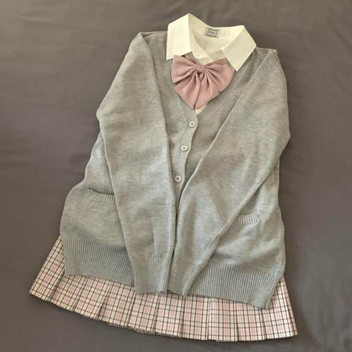 灰色针织衫开衫毛衣女秋冬长袖