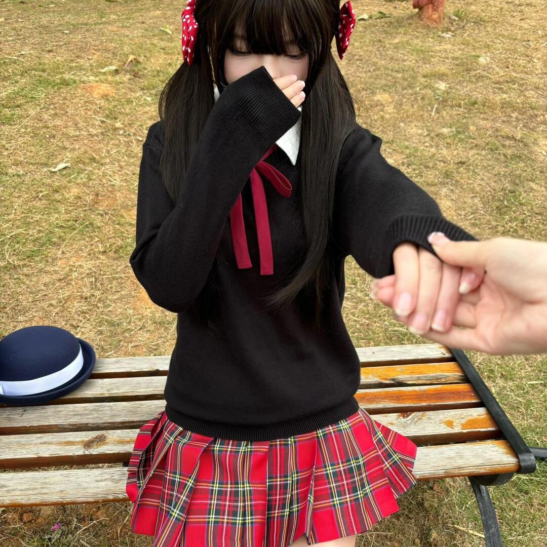 jk制服小辣椒格裙套装