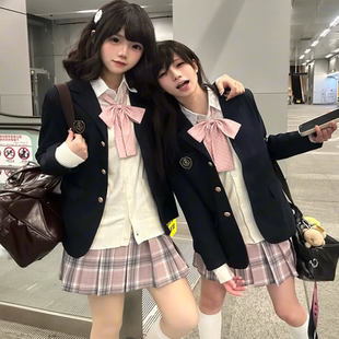 上衣格裙衬衫 针织衫 百褶裙 西服外套女秋冬原创正版 日系jk制服西装