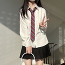 日系jk制服衬衫 学院风百搭叠穿短裙百褶裙校供 长袖 上衣女春夏新款