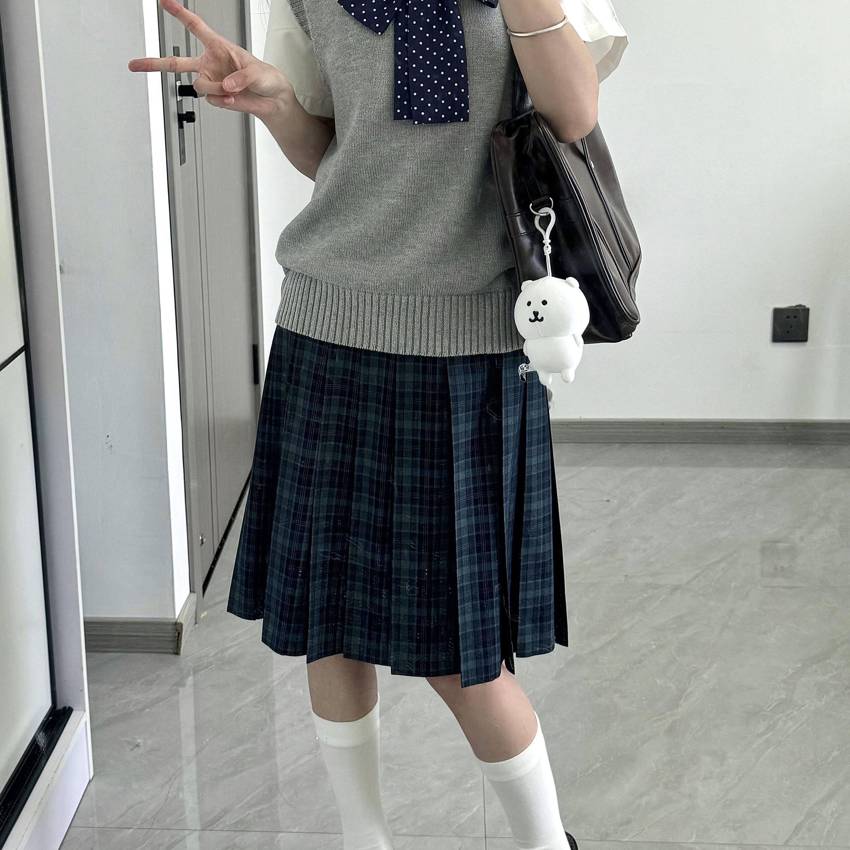 日系学院风JK制服海苔jk格纹套装