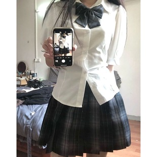 显瘦百褶裙格裙 原创日系JK制服一整套纯欲收腰衬衫 短袖 女夏季 爆款