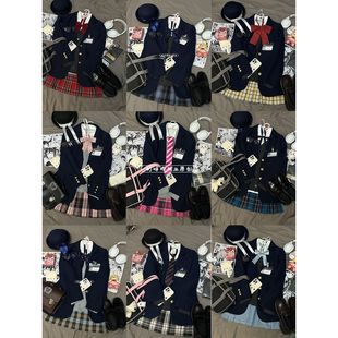 原创jk制服西装套装女秋冬日系学院风针织衫开衫毛衣长袖外套五件