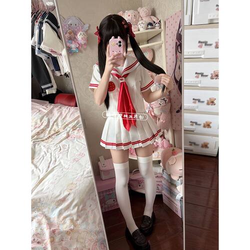 水手服校供百褶裙女软妹套装