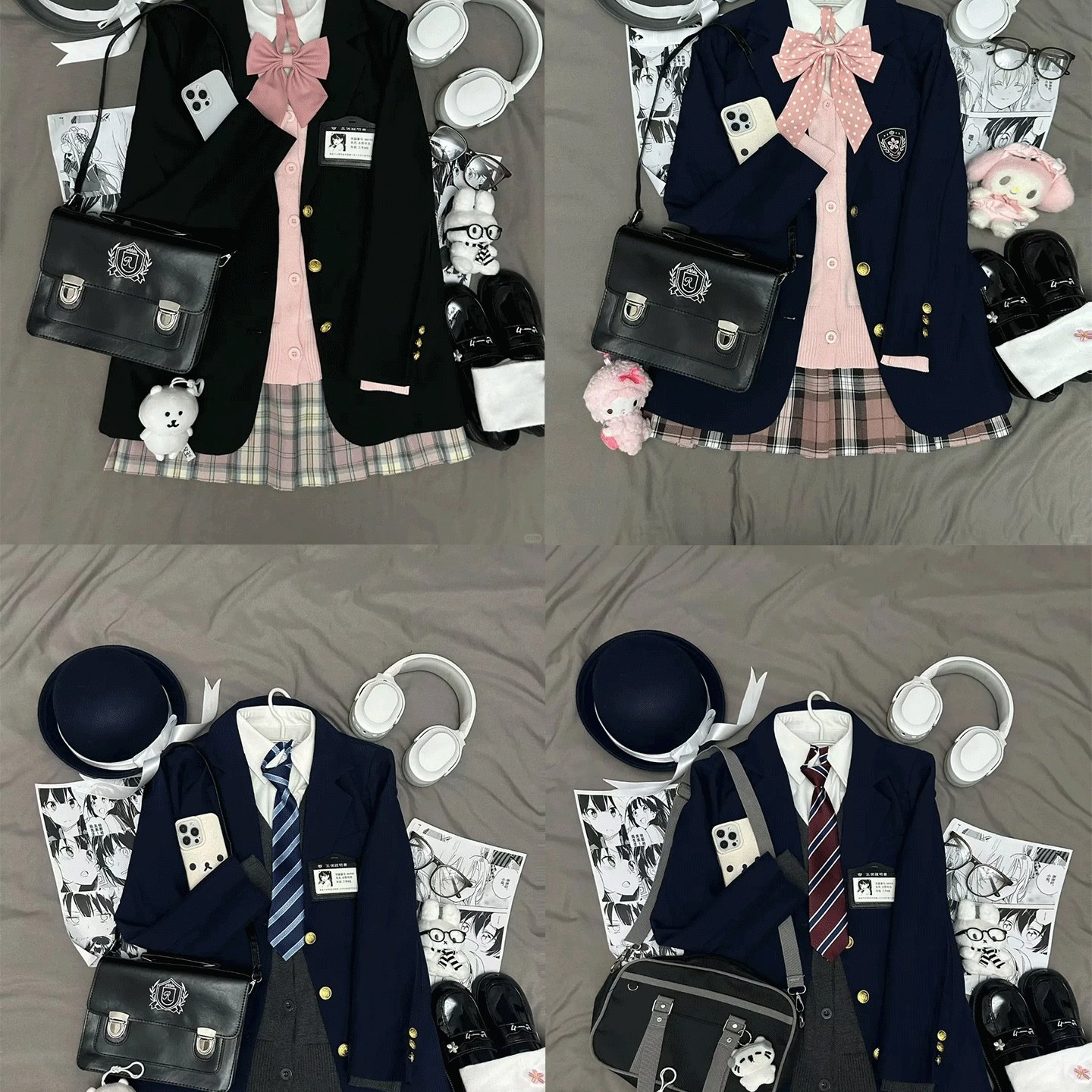 日系JK制服正版原创西装西服上衣外套女生秋冬保暖校供感叠穿套装