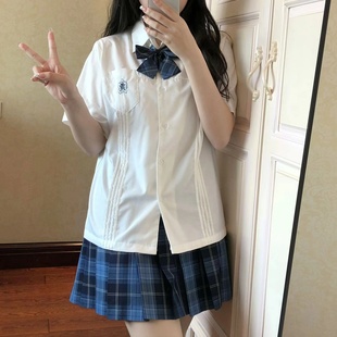 绣花上衣冈梨田百褶裙半身裙 日系jk制服原创短袖 衬衫 女夏季 新款