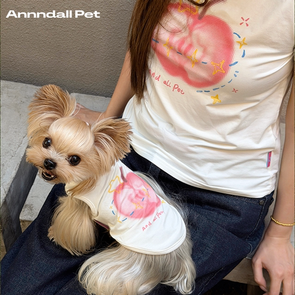 andall狗狗夏季衣服无袖背心凉凉衣亲子装中小型犬西高地腊肠