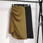 高级感坠感高腰褶皱a字包臀一步裙 春装 不规则西装 半身裙女中长款