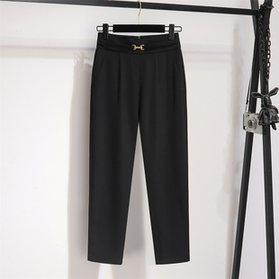 裤 2026新款 子垂感小个子西装 九分烟管裤 黑色哈伦裤 职业西裤 女春装
