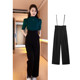 女春装 吊带连体裤 新款 阔腿裤 子 宽松显瘦垂感西装 高腰设计感背带裤